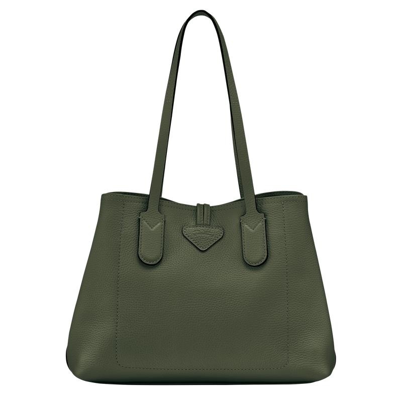 Khaki Women's Longchamp Roseau Essential M Tote Bag | 89137-UWYI