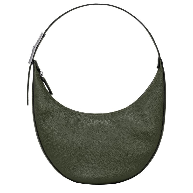 Khaki Women\'s Longchamp Roseau Essential M Hobo Bags | 91860-CDBL