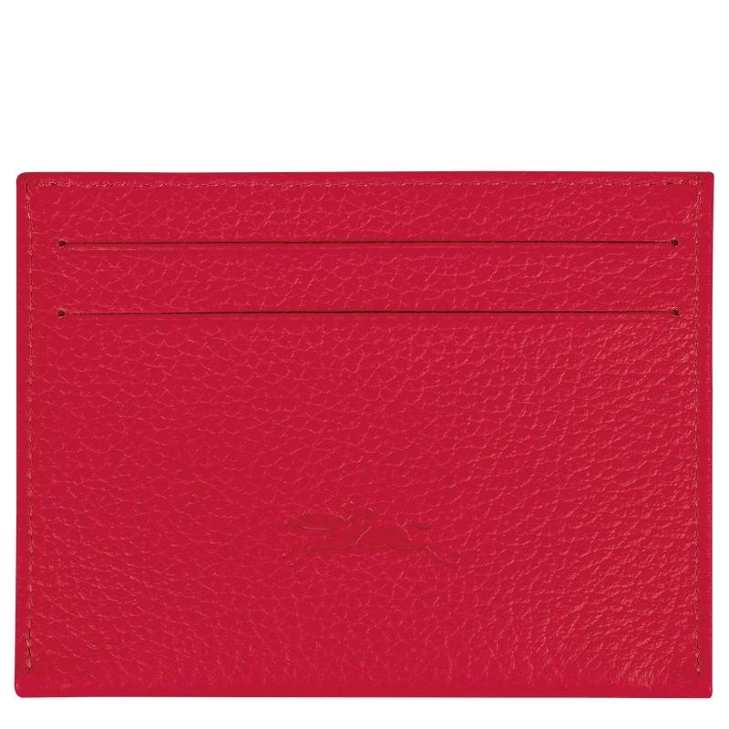 Love Red Women's Longchamp Le Foulonné Cardholders | 21309-GEAY