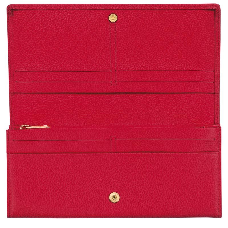 Love Red Women's Longchamp Le Foulonné Continental Wallets | 86052-KTNX