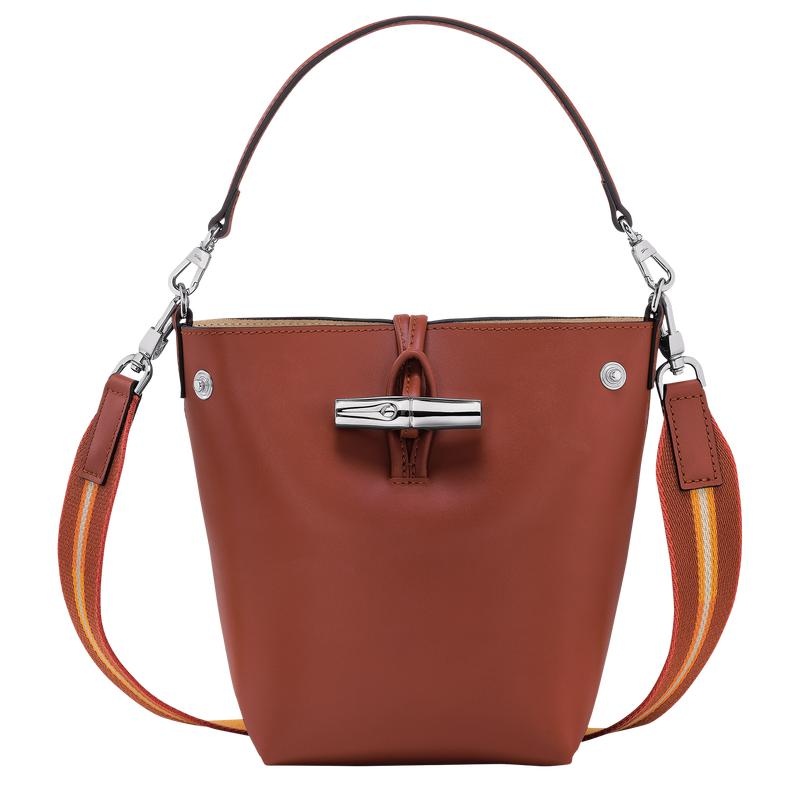 Mahogany Brown Women\'s Longchamp Roseau XS Bucket Bag | 86920-ZTOF