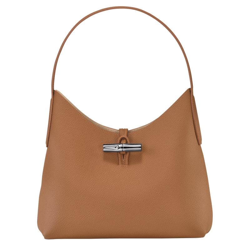 Natural Brown Women\'s Longchamp Roseau M Hobo Bags | 48971-DSTB