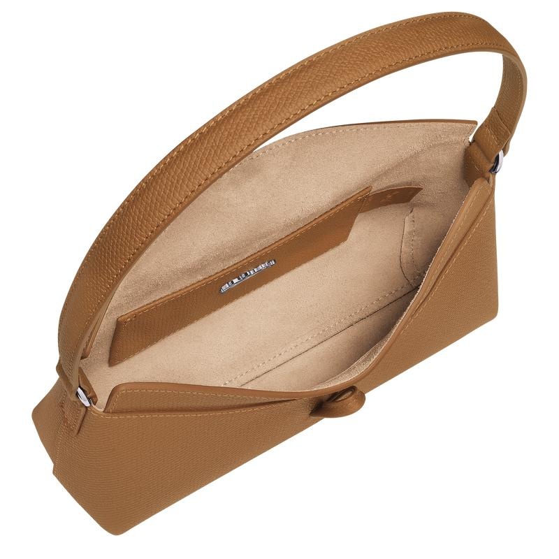 Natural Brown Women's Longchamp Roseau S Hobo Bags | 89145-LNXS