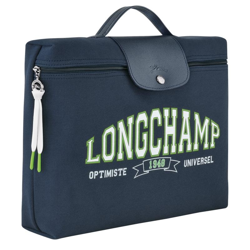 Navy Men's Longchamp Le Pliage Collection Briefcase | 98302-POQW