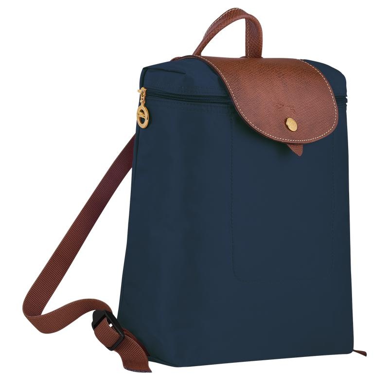 Navy Women's Longchamp Le Pliage Original M Backpacks | 32796-BVQE