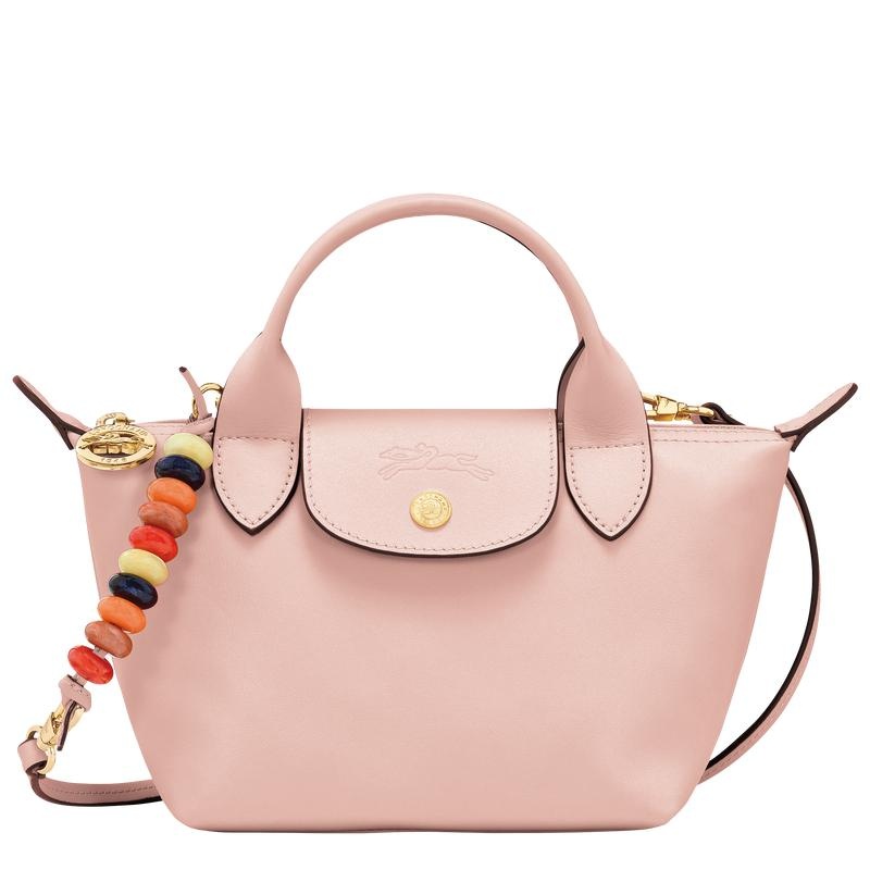 Nude Pink Women\'s Longchamp Le Pliage Xtra XS Handbags | 87495-EHVA