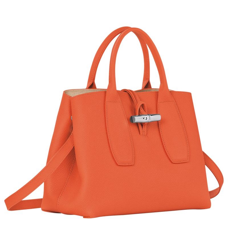 Orange Women's Longchamp Roseau M Handbags | 34967-HFLB