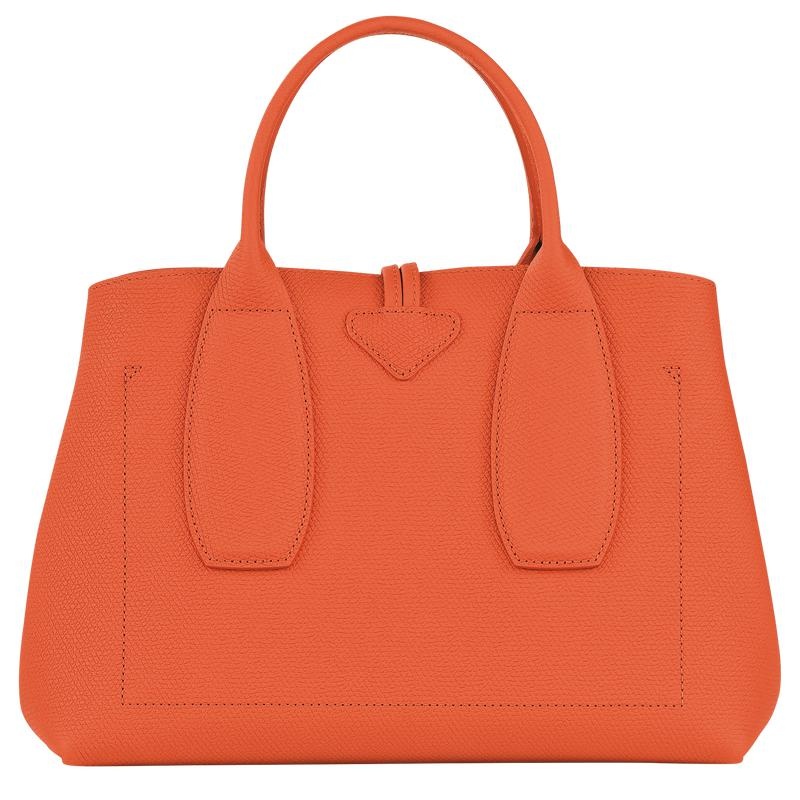 Orange Women's Longchamp Roseau M Handbags | 34967-HFLB