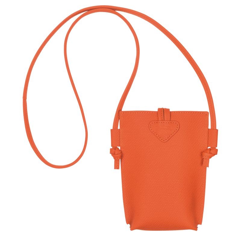 Orange Women's Longchamp Roseau with lace Phone Case | 08143-MFXQ