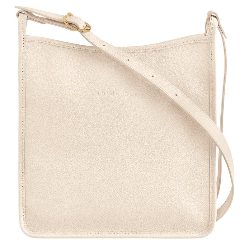 Paper White Women\'s Longchamp Le Foulonné M Crossbody Bags | 49386-RIBZ