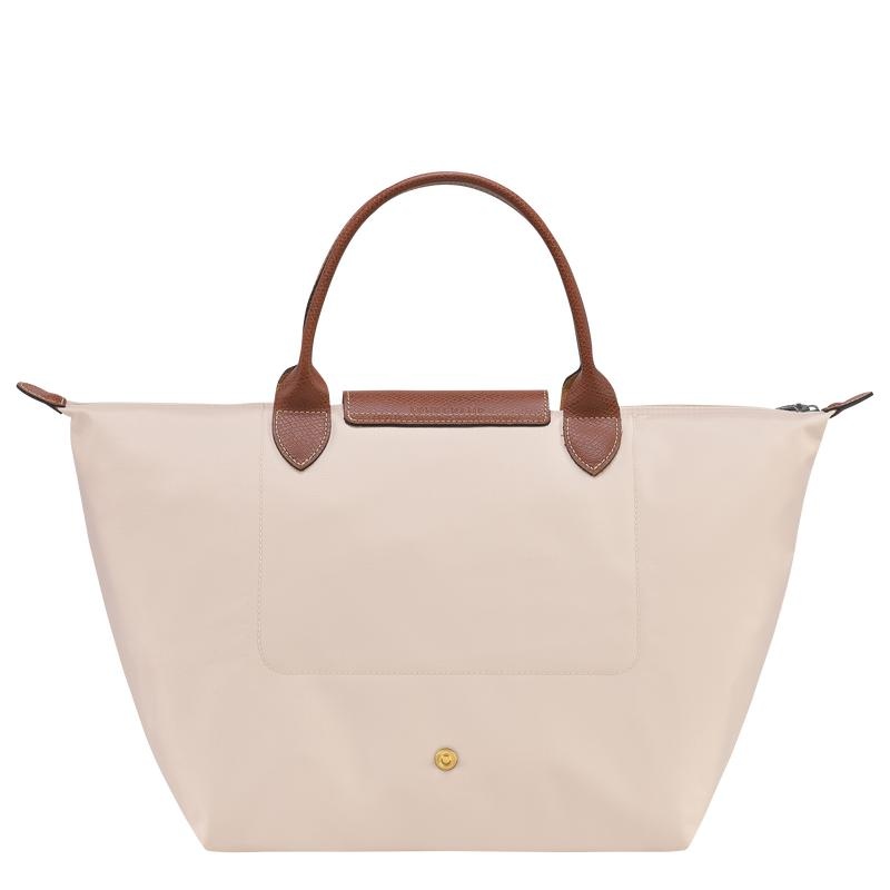 Paper White Women's Longchamp Le Pliage Original M Handbags | 83692-AMKT