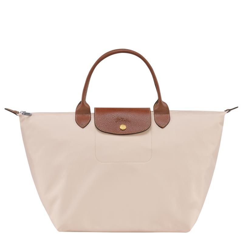 Paper White Women\'s Longchamp Le Pliage Original M Handbags | 83692-AMKT