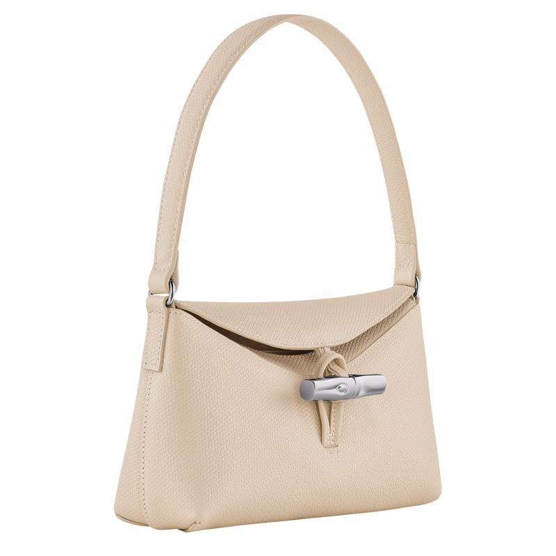 Paper White Women's Longchamp Roseau S Hobo Bags | 82756-WRFA