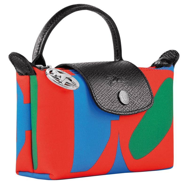 Red/Navy Men's Longchamp x Robert Indiana Pouches | 69103-FQMC