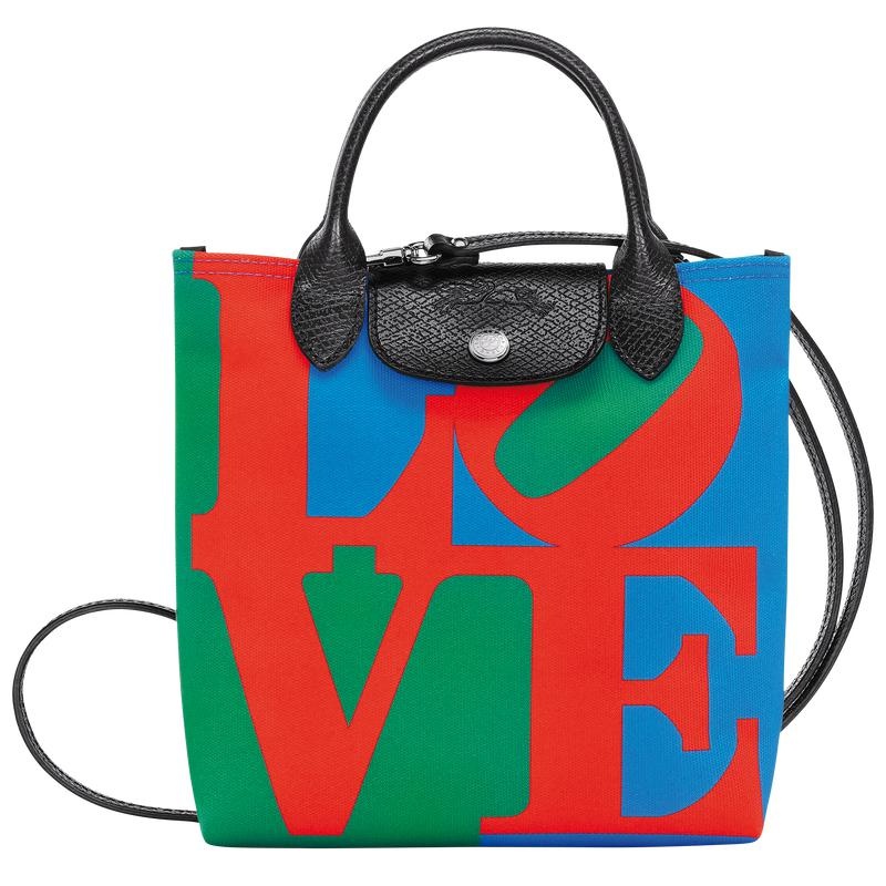 Red/Navy Men\'s Longchamp x Robert Indiana XS Crossbody Bags | 70395-OALE