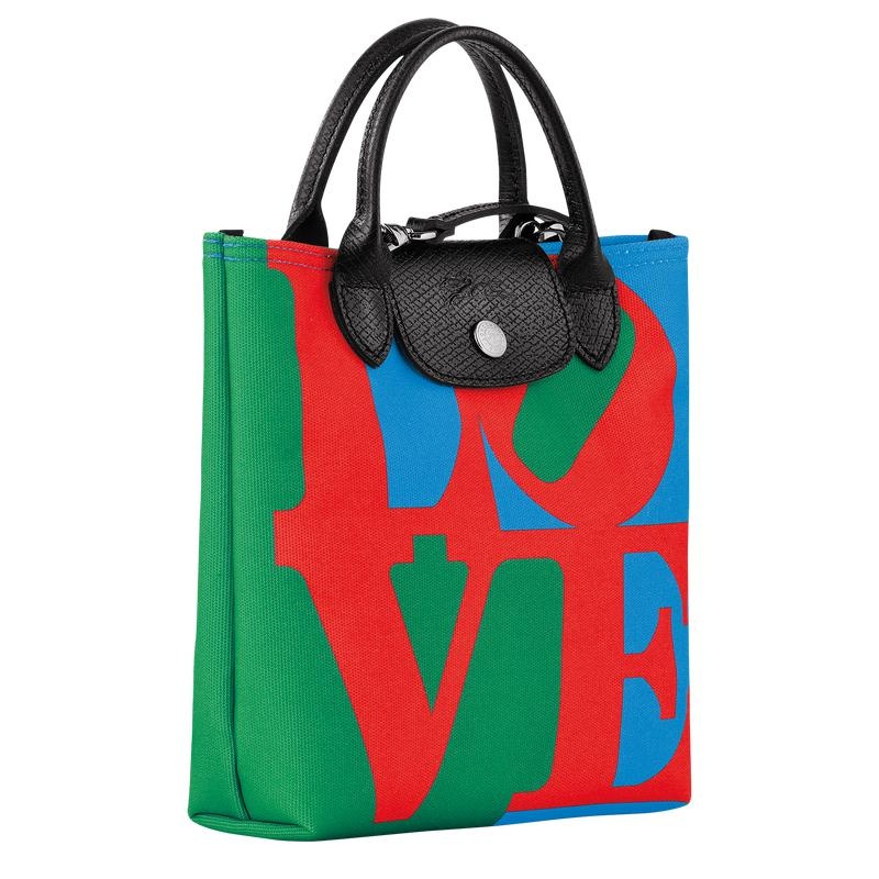 Red/Navy Women's Longchamp x Robert Indiana XS Crossbody Bags | 69153-ILRE