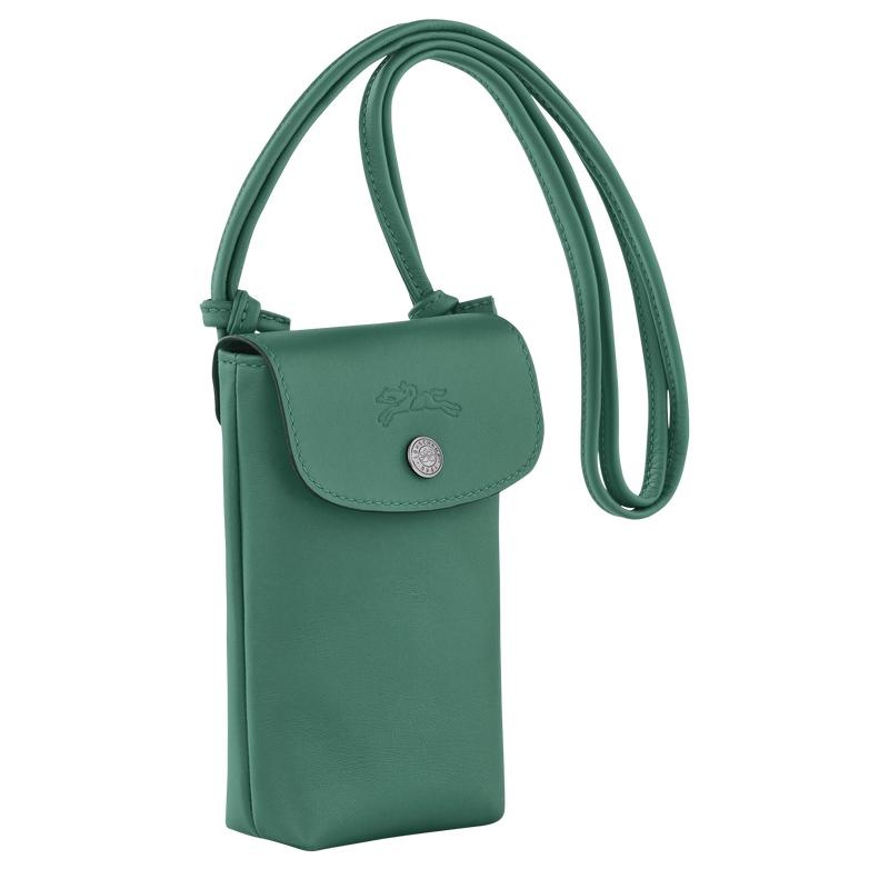 Sage Green Men's Longchamp Le Pliage Xtra with leather lace Phone Case | 67940-PYVA