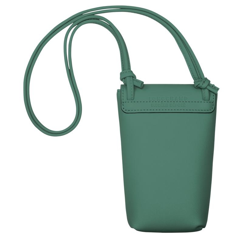 Sage Green Women's Longchamp Le Pliage Xtra with leather lace Phone Case | 25469-GUSO