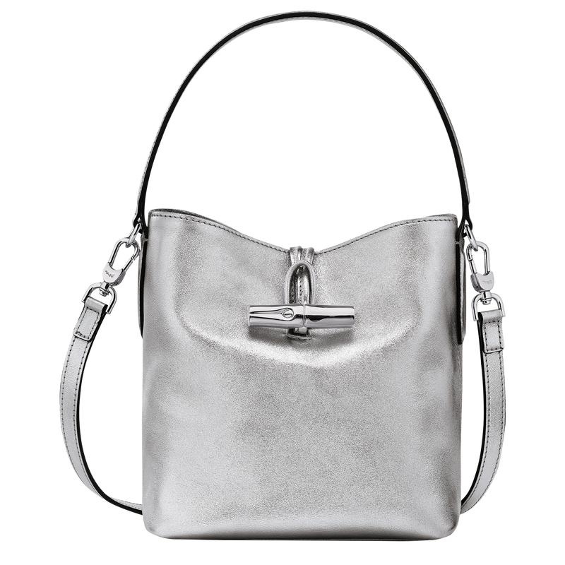 Silver Women\'s Longchamp Roseau XS Bucket Bag | 91038-QEBH