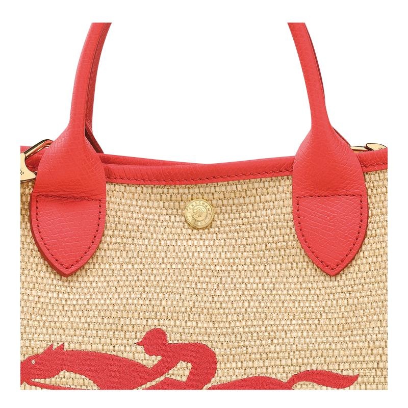 Strawberry Red Women's Longchamp Le Panier Pliage S Basket Bag | 32964-SVWL