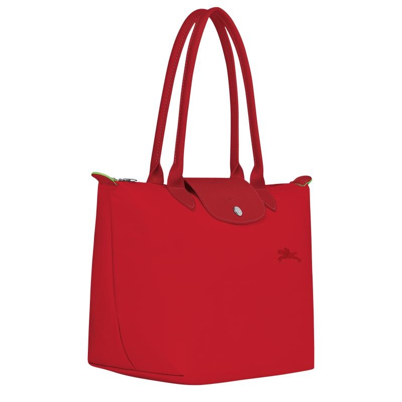 Tomato Red Women's Longchamp Le Pliage Green M Tote Bag | 53081-IKHO