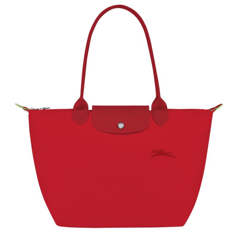 Tomato Red Women\'s Longchamp Le Pliage Green M Tote Bag | 53081-IKHO