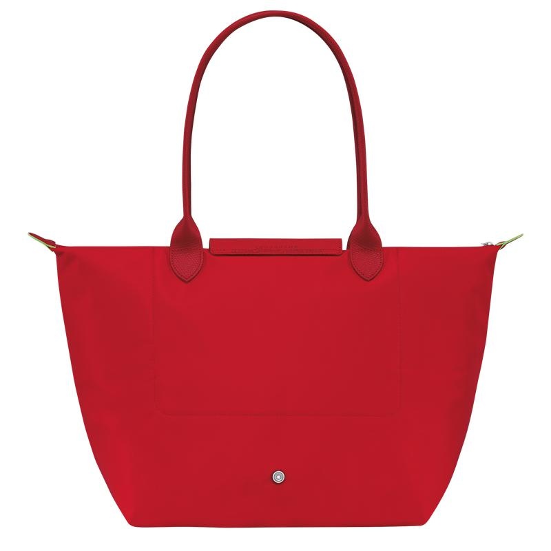 Tomato Red Women's Longchamp Le Pliage Green L Tote Bag | 98701-QULM