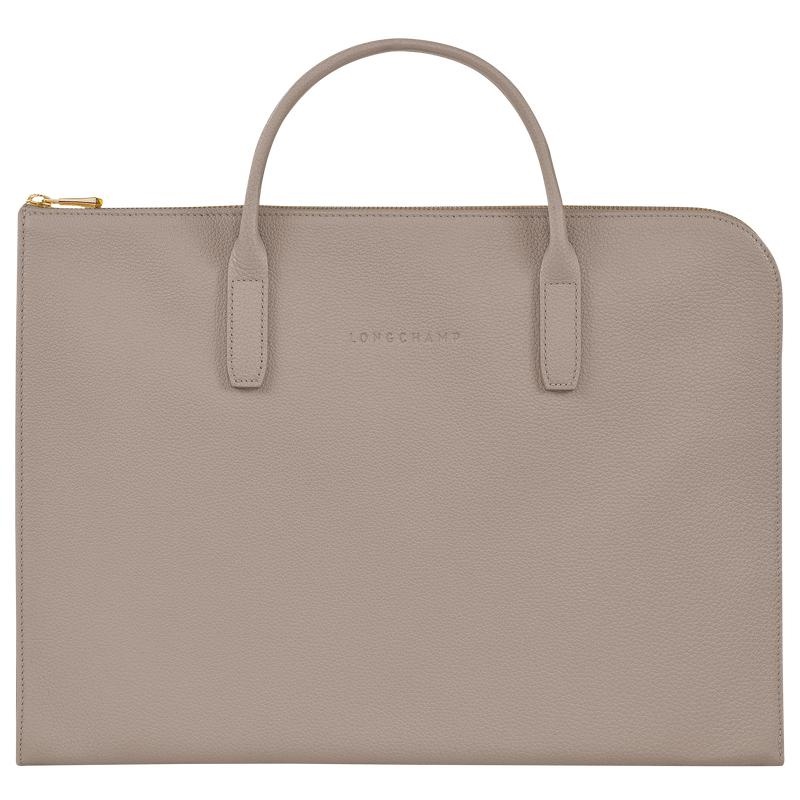 Turtledove Grey Women\'s Longchamp Le Foulonné S Briefcase | 40836-YZJN