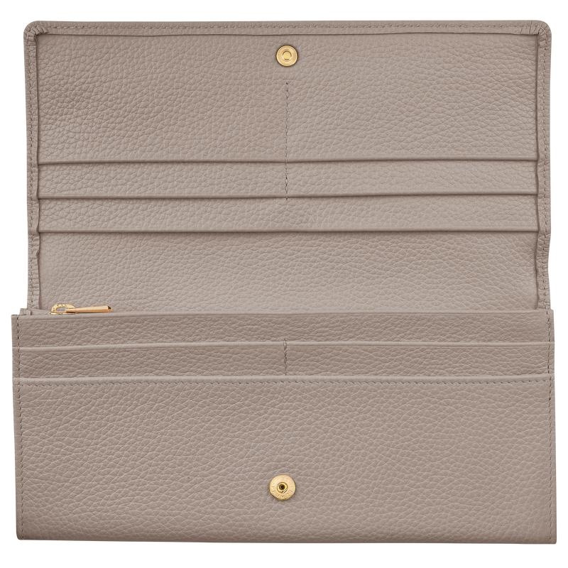 Turtledove Grey Women's Longchamp Le Foulonné Continental Wallets | 27168-SOHE