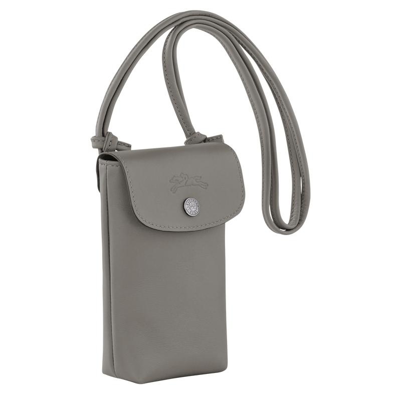 Turtledove Grey Women's Longchamp Le Pliage Xtra with leather lace Phone Case | 36825-RALJ