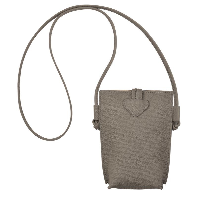 Turtledove Grey Women's Longchamp Roseau with lace Phone Case | 04578-NMJX