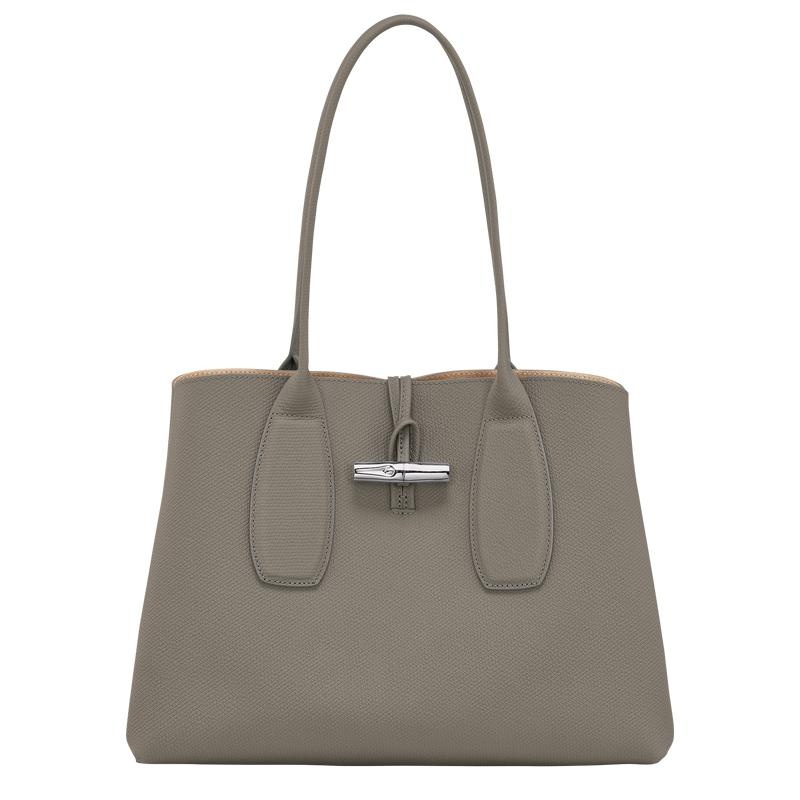 Turtledove Grey Women\'s Longchamp Roseau L Tote Bag | 34016-LGUP