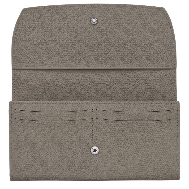 Turtledove Grey Women's Longchamp Roseau Continental Wallets | 89354-ARKL