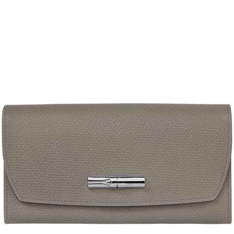 Turtledove Grey Women\'s Longchamp Roseau Continental Wallets | 89354-ARKL