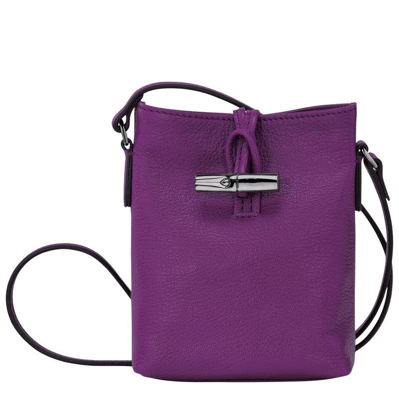 Violet Purple Women\'s Longchamp Roseau XS Crossbody Bags | 54081-OUJN