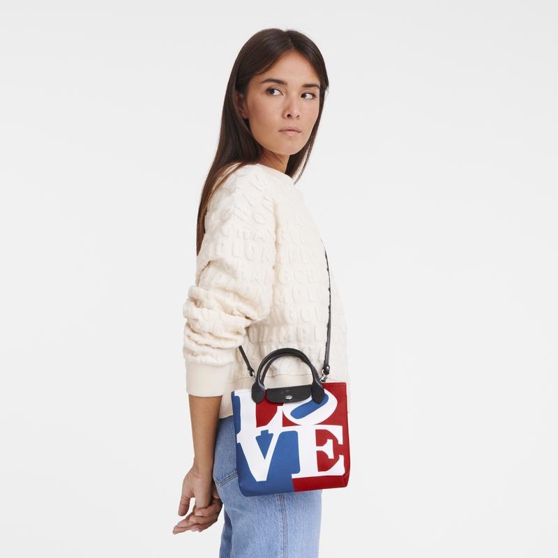 White Men's Longchamp x Robert Indiana XS Crossbody Bags | 02485-XNMA