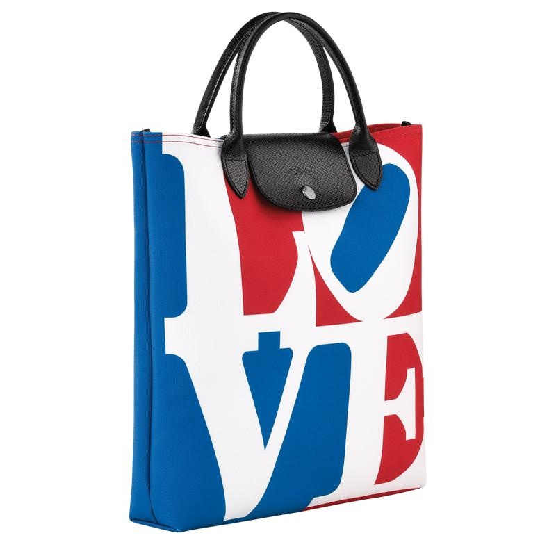 White Women's Longchamp x Robert Indiana L Handbags | 60782-QYWB